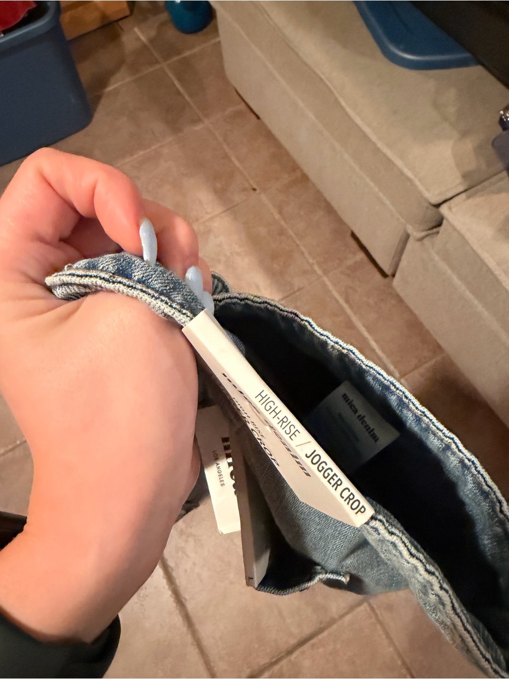 Mica Los Angeles Light Blue Denim Cargo Ankle Jeans - Picture 8 of 8